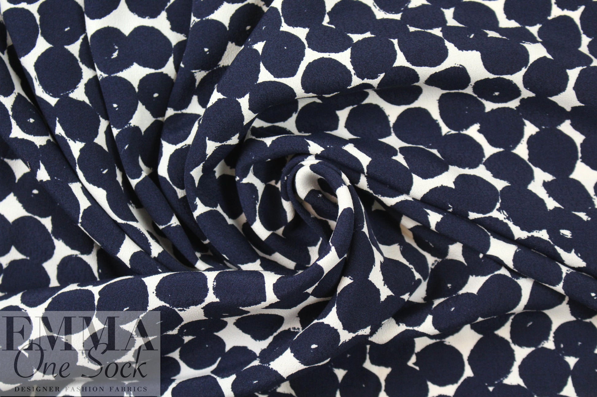 Italian midnight dots viscose crepe .75 yds