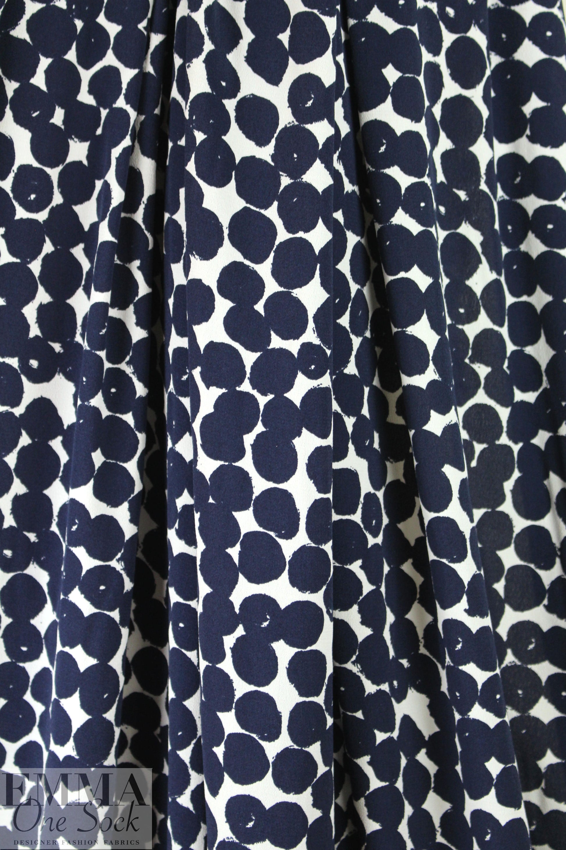 Italian midnight dots viscose crepe .5 yds