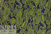 Italian 'grande paisley' viscose crepe woven - avocado/navy 1.75 yd