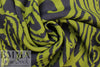 Italian 'grande paisley' viscose crepe woven - avocado/navy 2.125 yd