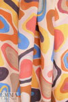 Italian 'geode shapes' designer viscose crepe 1.25 yds