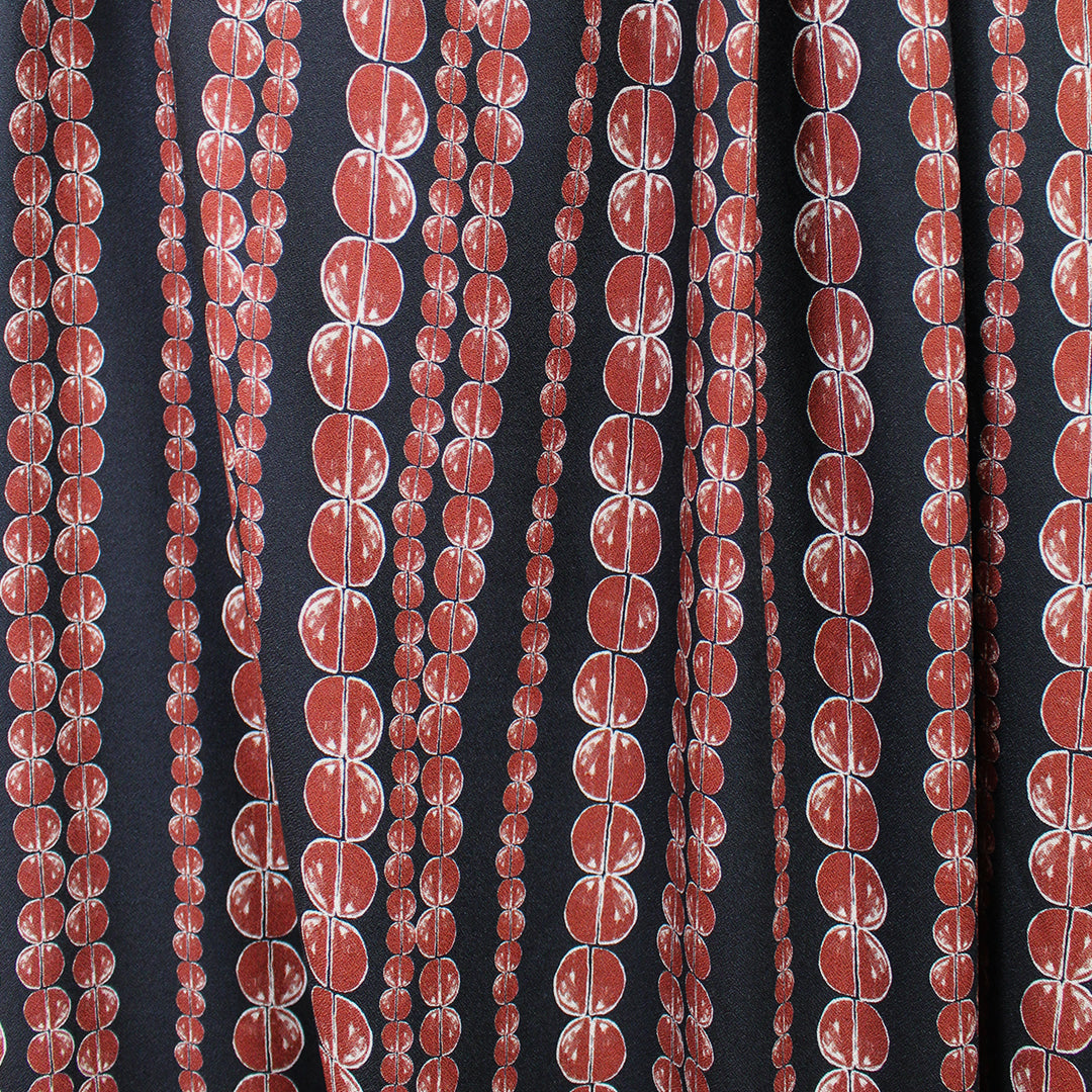 Italian 'coffee chain' viscose pebble crepe woven - spice/black 2.25 yd
