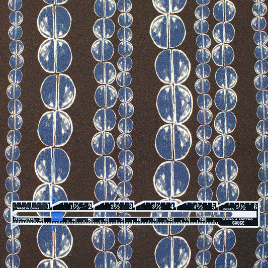 Italian 'coffee chain' viscose pebble crepe woven - navy/French roast