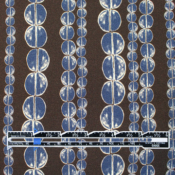 Italian 'coffee chain' viscose pebble crepe woven - navy/French roast 2.25 yd