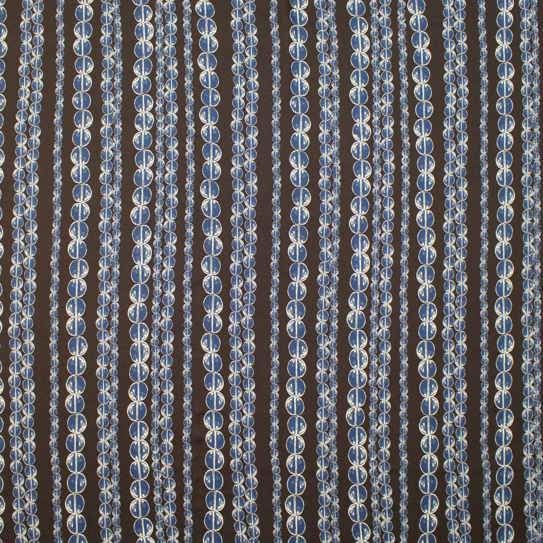 Italian 'coffee chain' viscose pebble crepe woven - navy/French roast 1.75 yds
