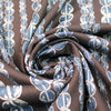 Italian 'coffee chain' viscose pebble crepe woven - navy/French roast 2.25 yd