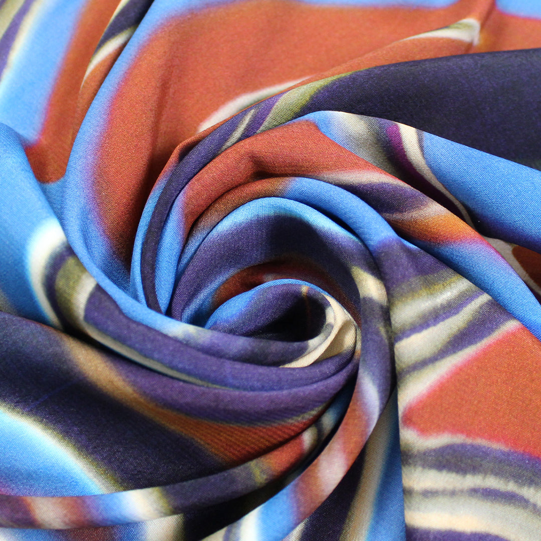 Italian 'marble swirl' viscose crepe woven