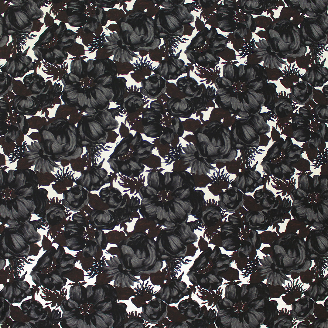 N0. 21 deadstock floral semi-opaque viscose crepe woven 1.125 yds
