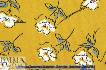 dijon floral cascade drapey viscose crepe 1.5 yds