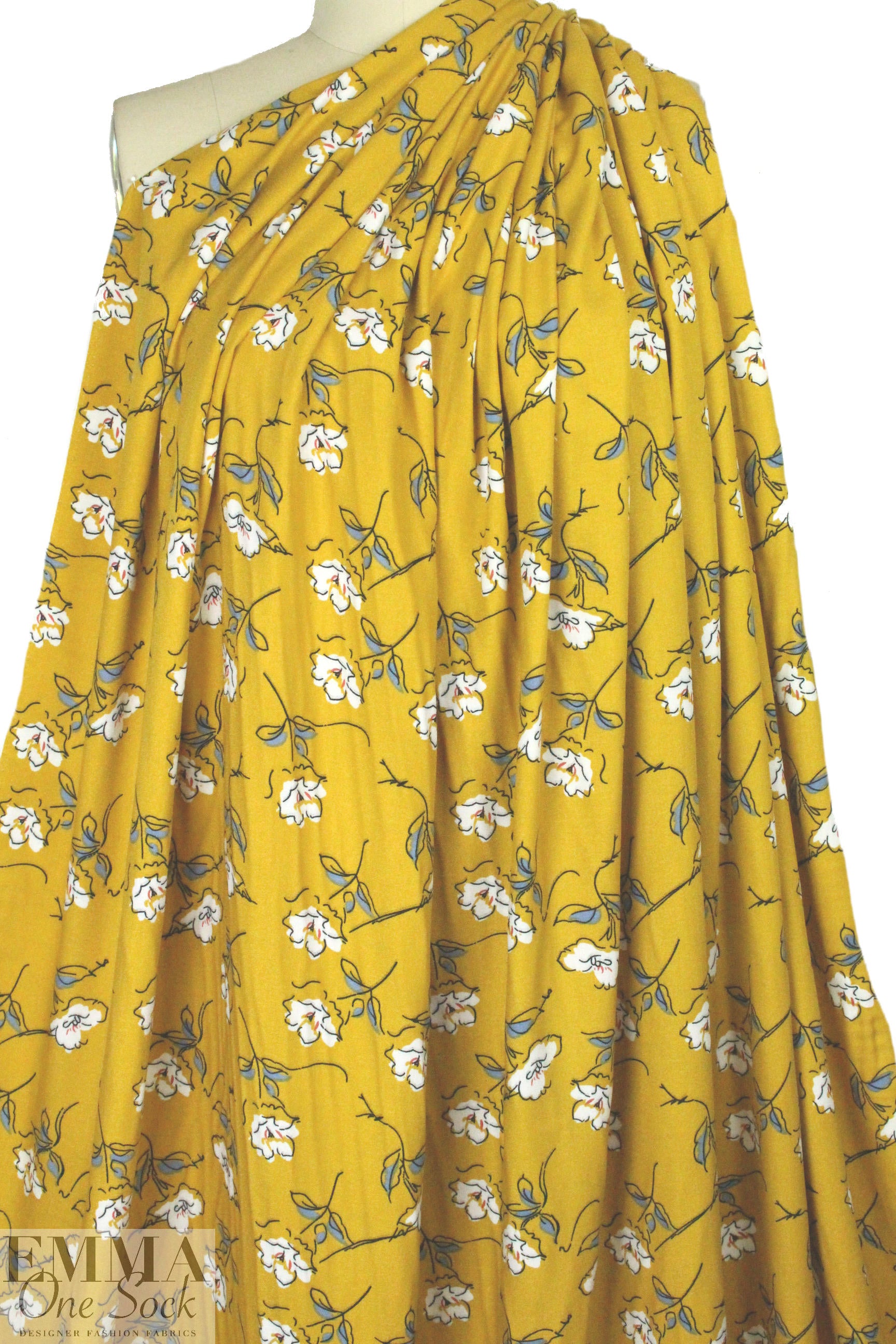 dijon floral cascade drapey viscose crepe