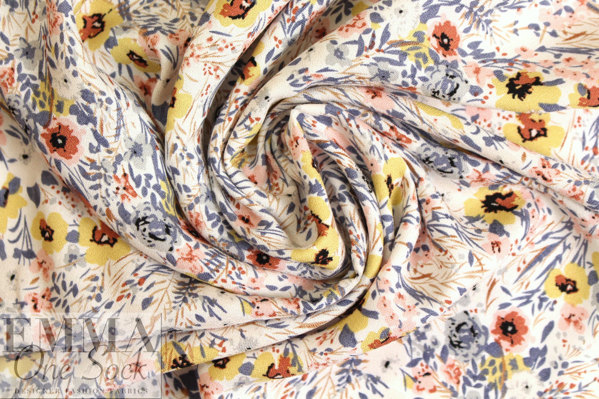 wildflower drapey viscose crepe no. 2, Oeko-Tex certified 2 yds