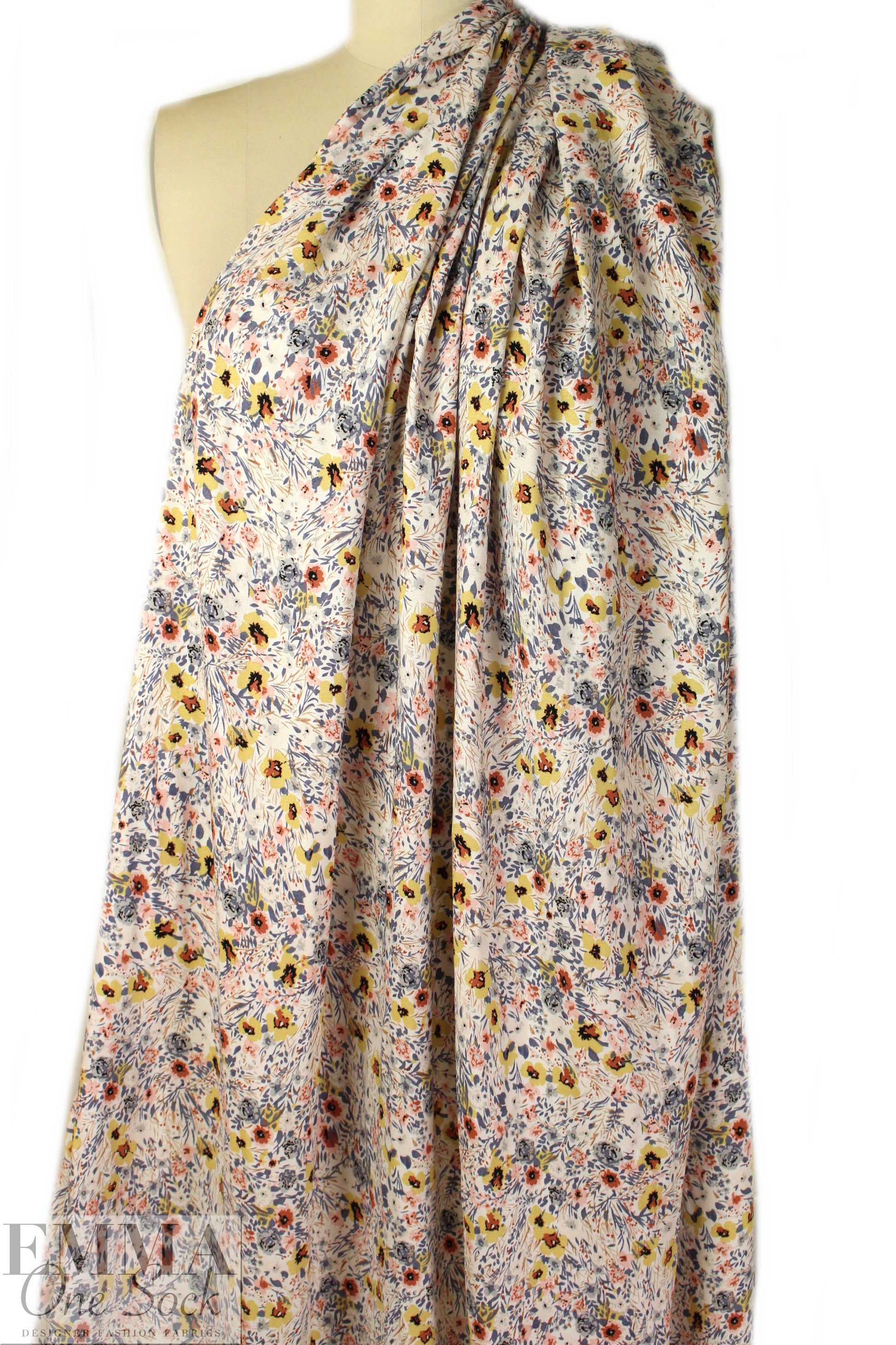 wildflower drapey viscose crepe no. 2, Oeko-Tex certified .875 yds