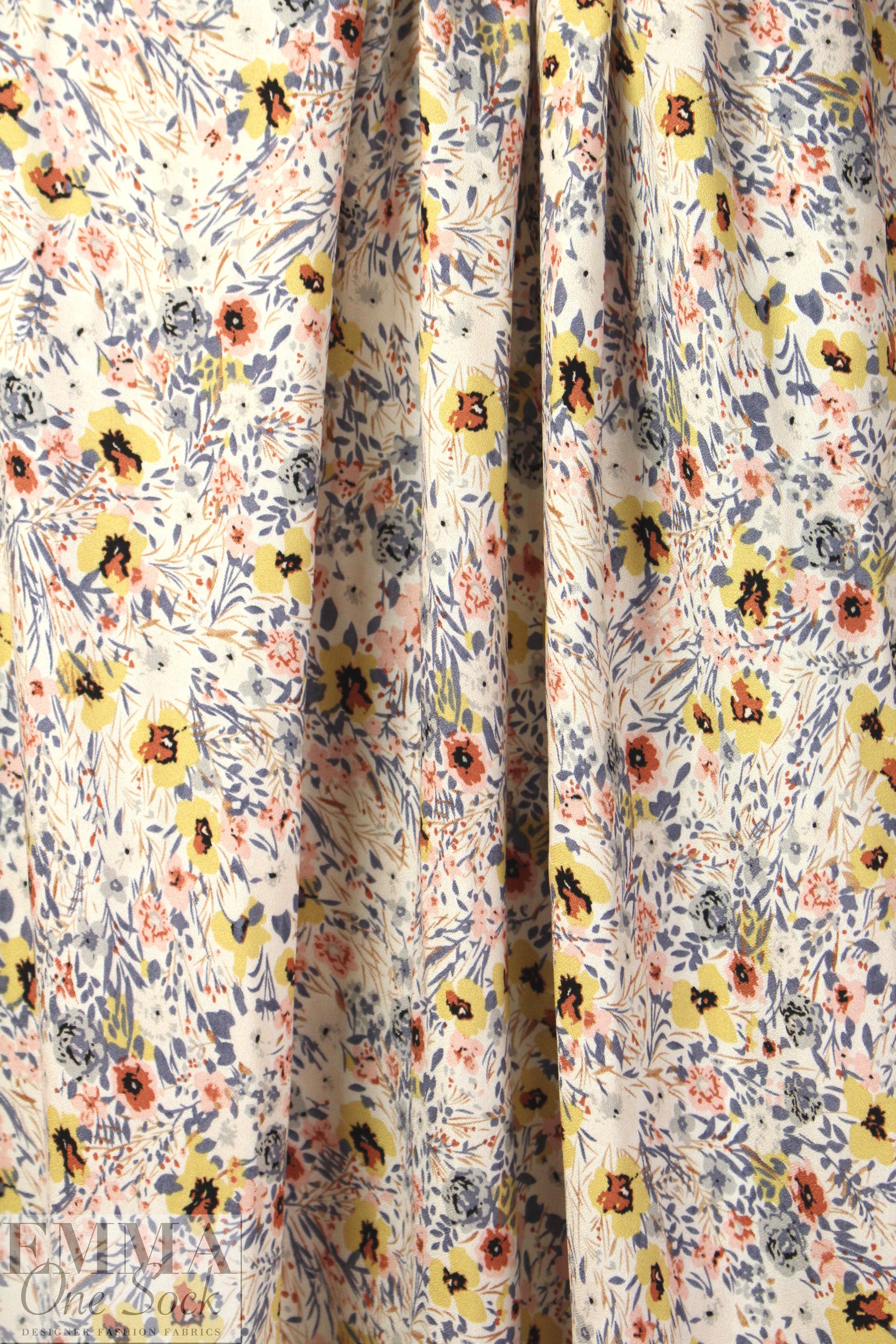 wildflower drapey viscose crepe no. 2, Oeko-Tex certified .875 yds