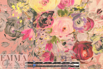 digital 'painterly bouquet' viscose crepe Oeko-Tex certified  1.625 yd