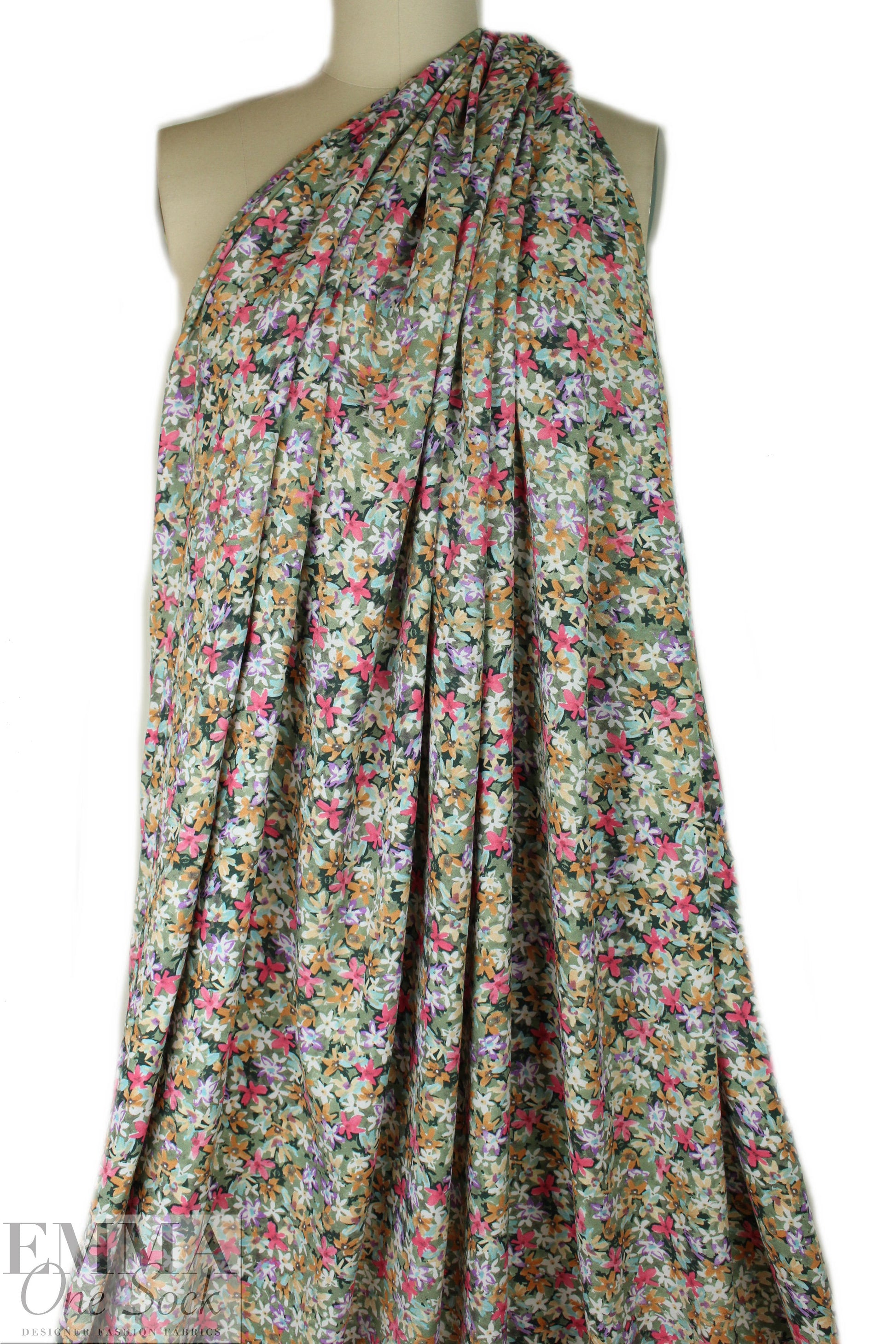 flower shower viscose crepe Oeko-Tex certified 1.25 yds