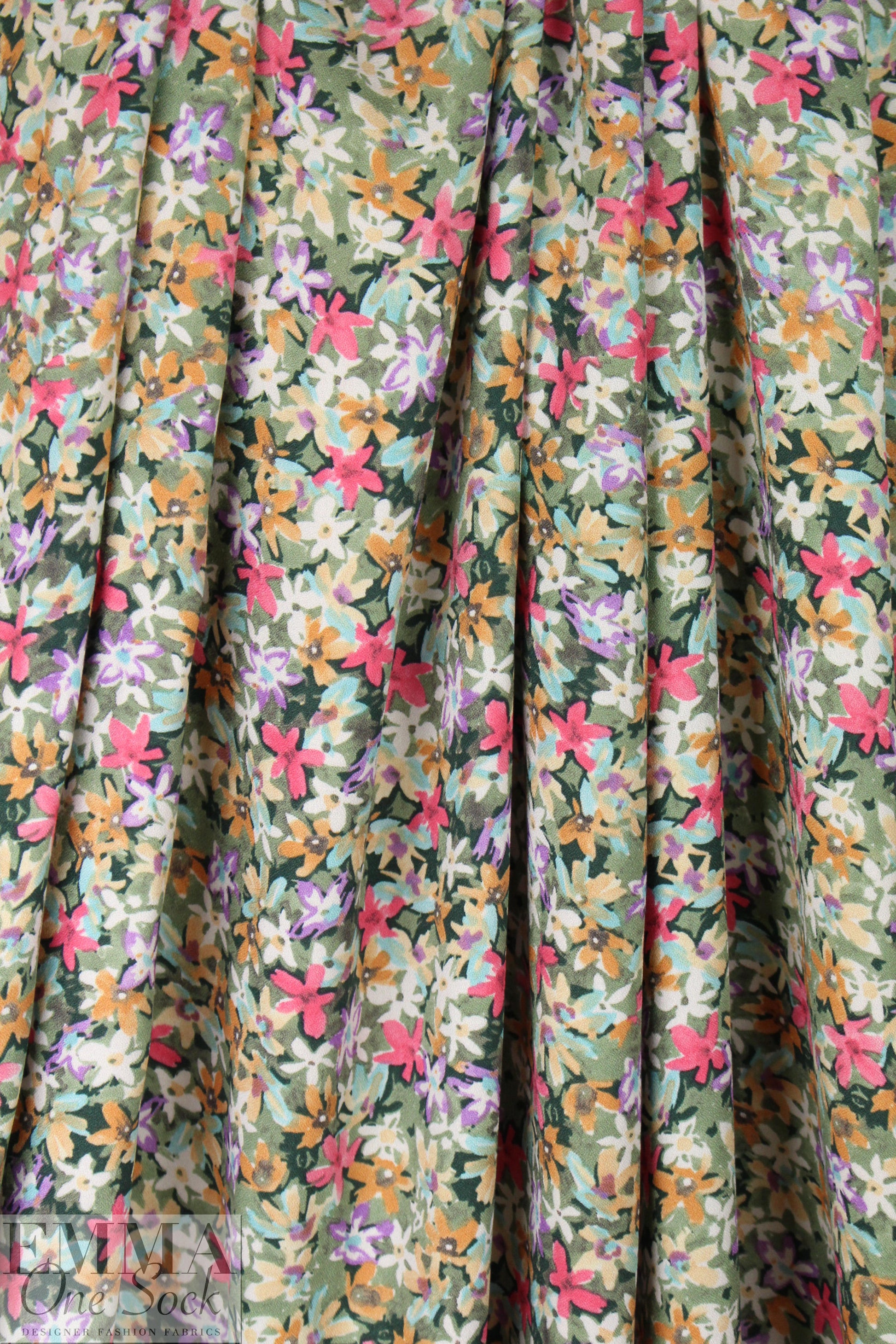 flower shower viscose crepe Oeko-Tex certified 1.25 yds