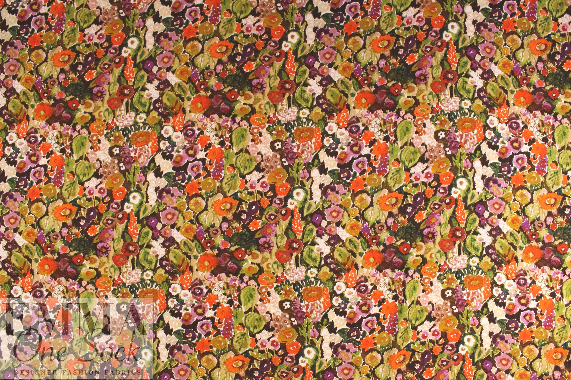 field of flowers viscose crepe Oeko-Tex certified  1.375 yds