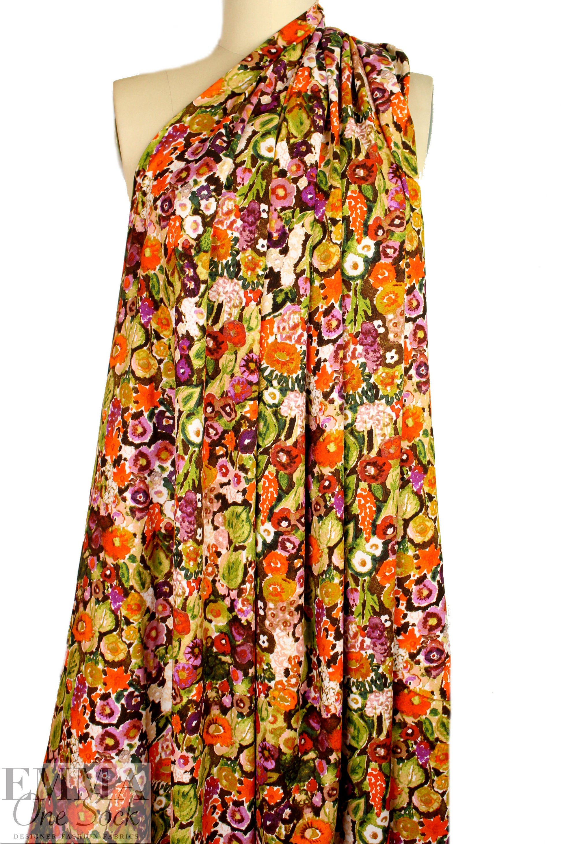 field of flowers viscose crepe Oeko-Tex certified  2.25 yd