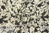 Italian viscose woven - black/alabaster botanical 2 yds
