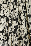 Italian viscose woven - black/alabaster botanical 2.125 yd