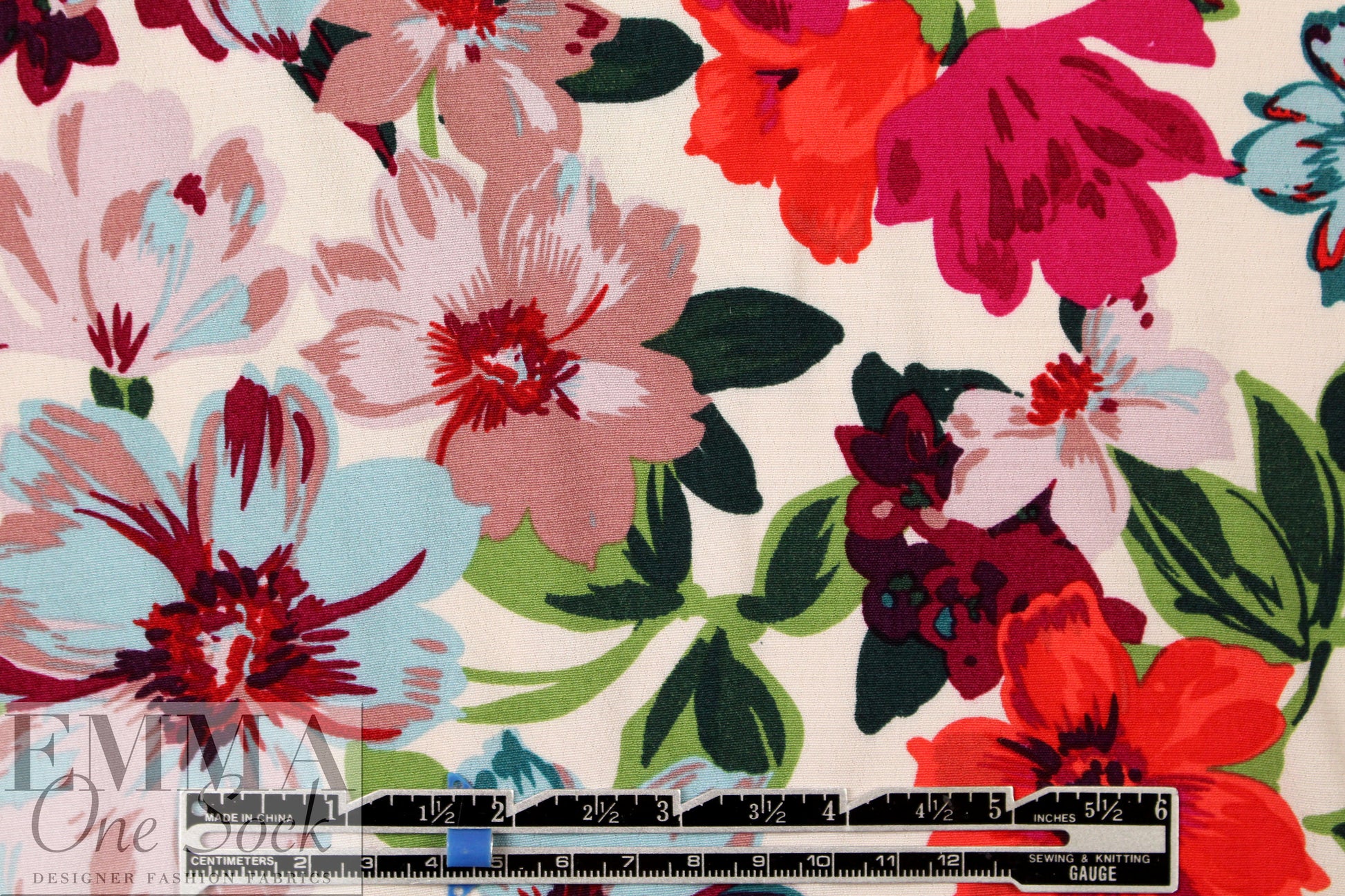 Italian vintage-y floral viscose crepe 1.5 yds