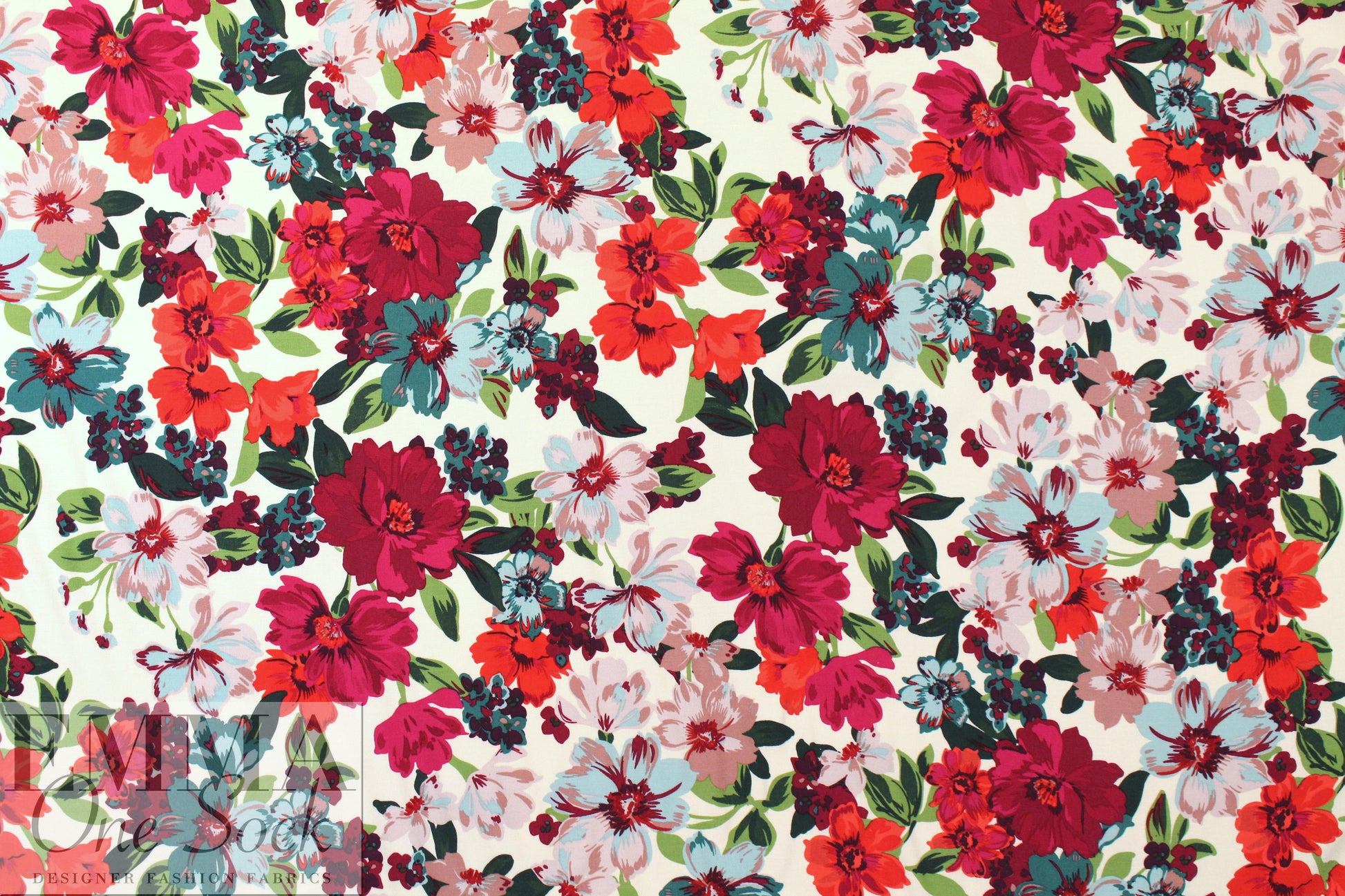 Italian vintage-y floral viscose crepe