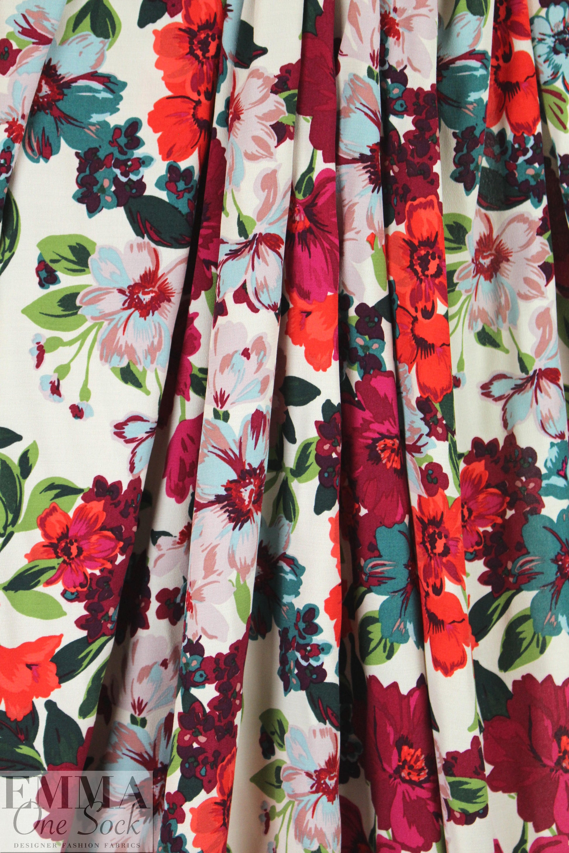 Italian vintage-y floral viscose crepe