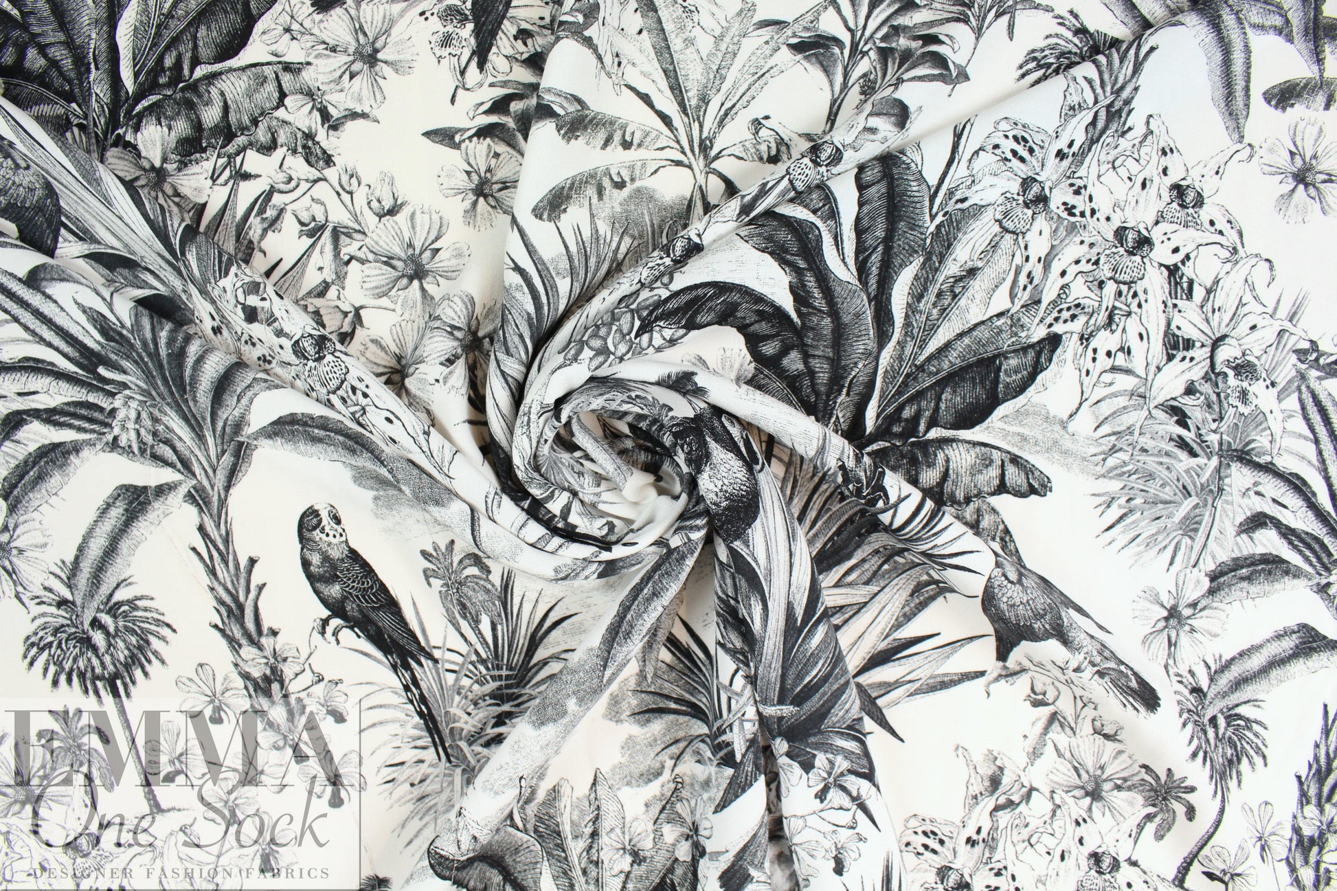 Italian paradise illustrated viscose crepe 1.875 yds