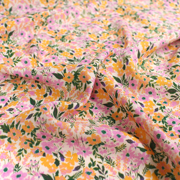Italian 'sorbet floral' viscose crepe woven