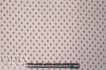 Derek L@m clipped jacquard dot viscose crepe - red/ivory .875 yds
