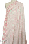 Derek L@m clipped jacquard dot viscose crepe - red/ivory .66 yds