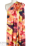Massim0 painted brushstroke floral viscose crepe 2 yds