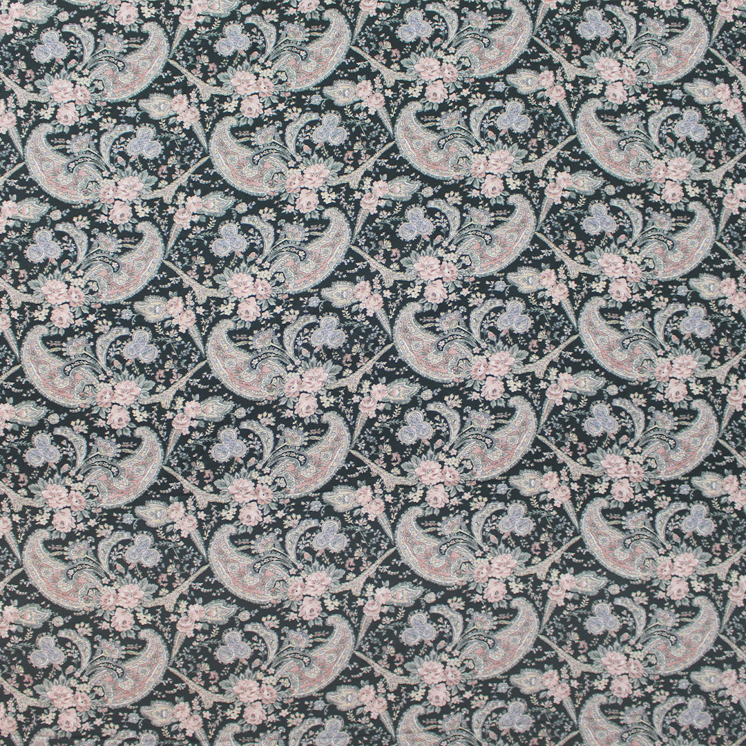 'dusty pink paisley' printed rayon crepe woven 1.4 yds