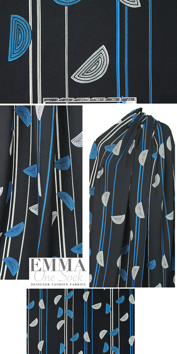 3.1 Phi11ip Lim edgy graphic viscose crepe -aster blue 1.5 yd