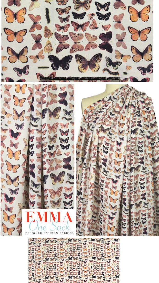 NY designer 'butterfly collector' viscose crepe
