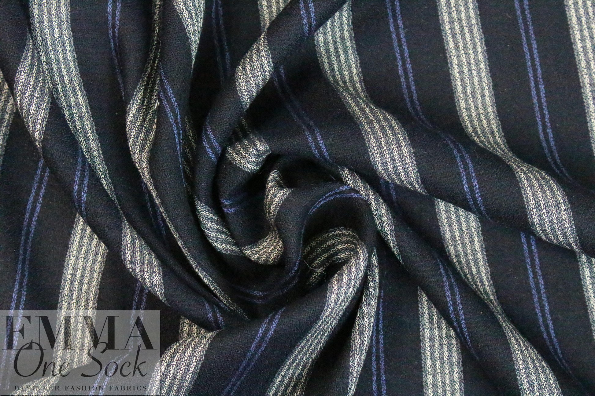 CA designer viscose crepe woven - yarn dyed stripe