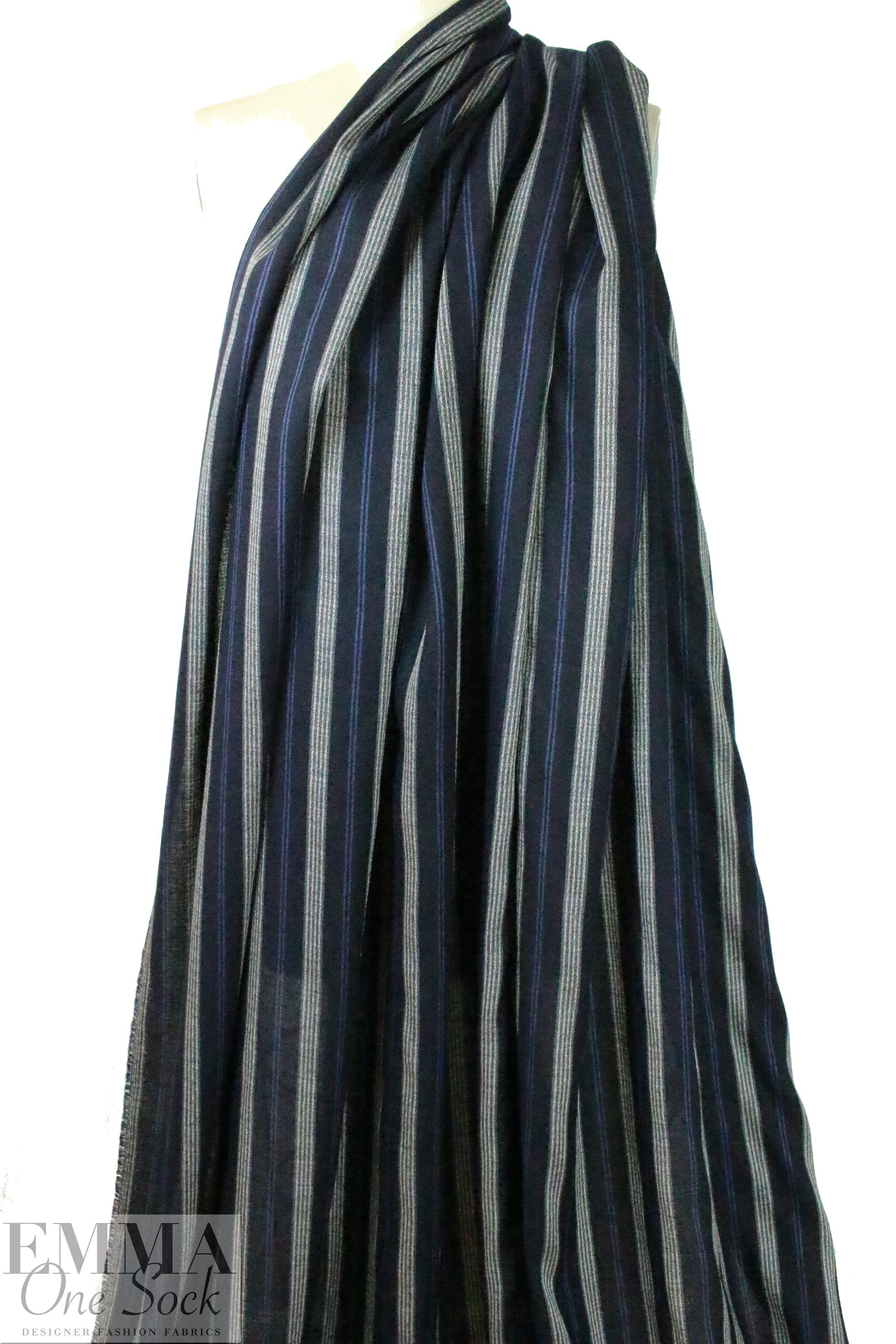CA designer viscose crepe woven - yarn dyed stripe