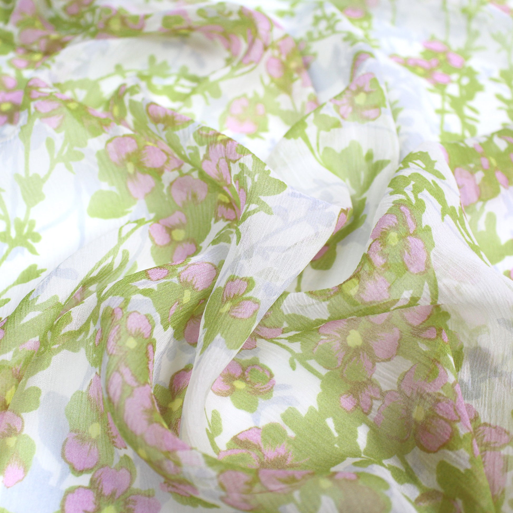 Italian 'vineyard floral' crinkle texture viscose yoryu