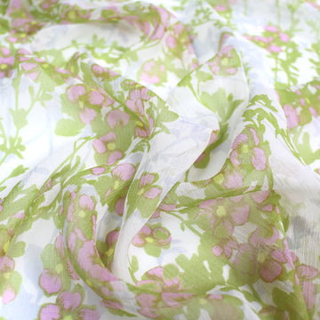 Italian 'vineyard floral' crinkle texture viscose yoryu