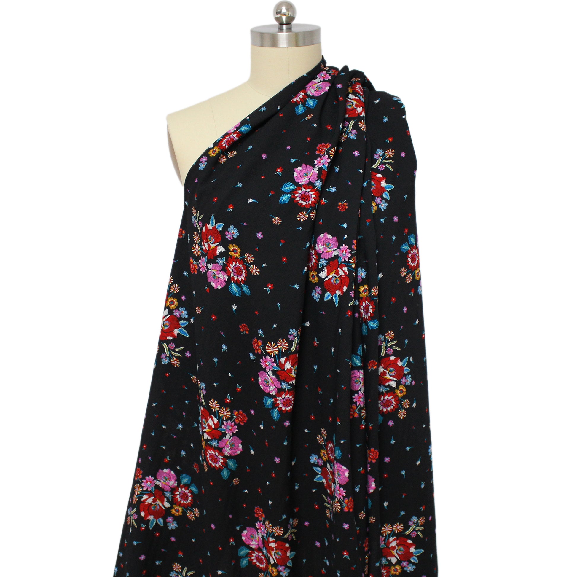 Italian 'embroidered flowers' blouseweight viscose dobby