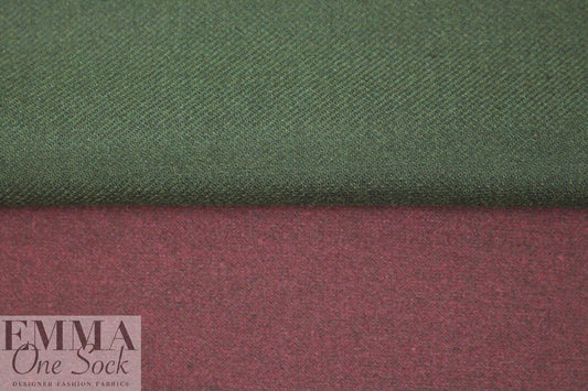 The0ry doubleface stretch coating - wine/olive 1.625 yds