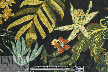 Italian botanical printed viscose jacquard