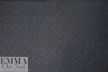 Italian viscose/cotton fleur de lis jacquard - black on black 1.875 yds
