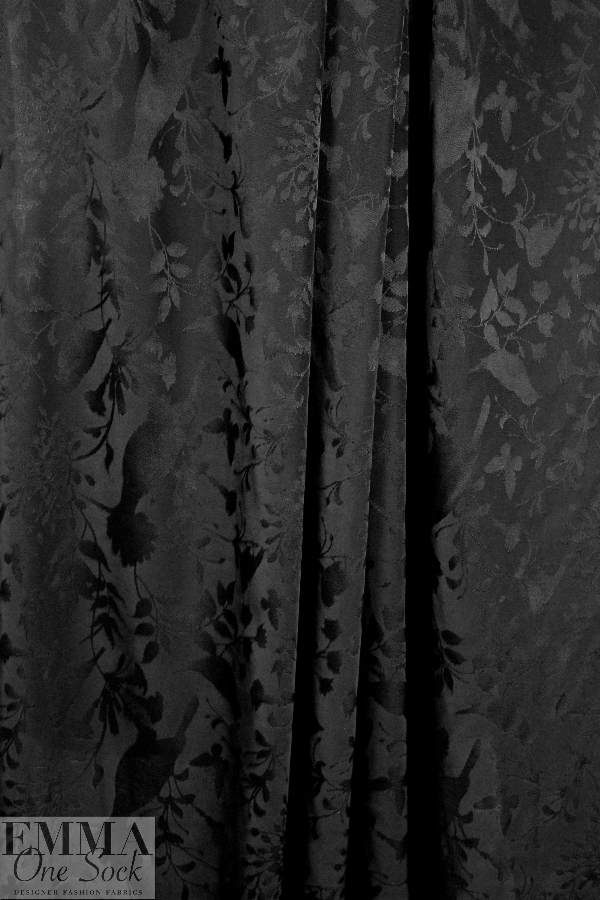 NY designer viscose jacquard - black on black