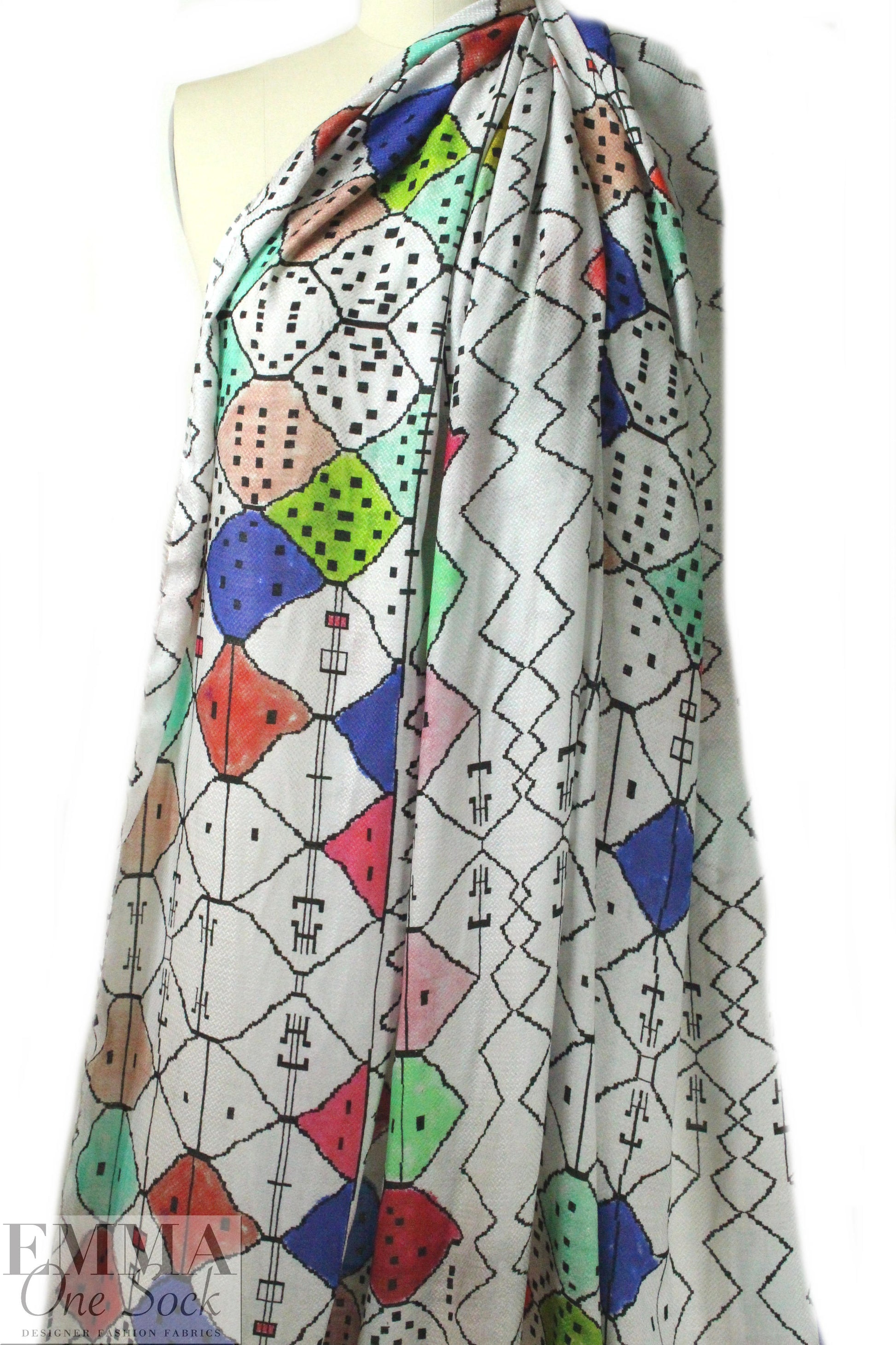Italian domino dream printed viscose jacquard 2 yds