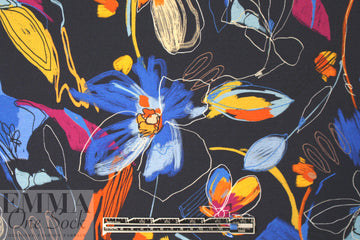 French painterly floral digital knit