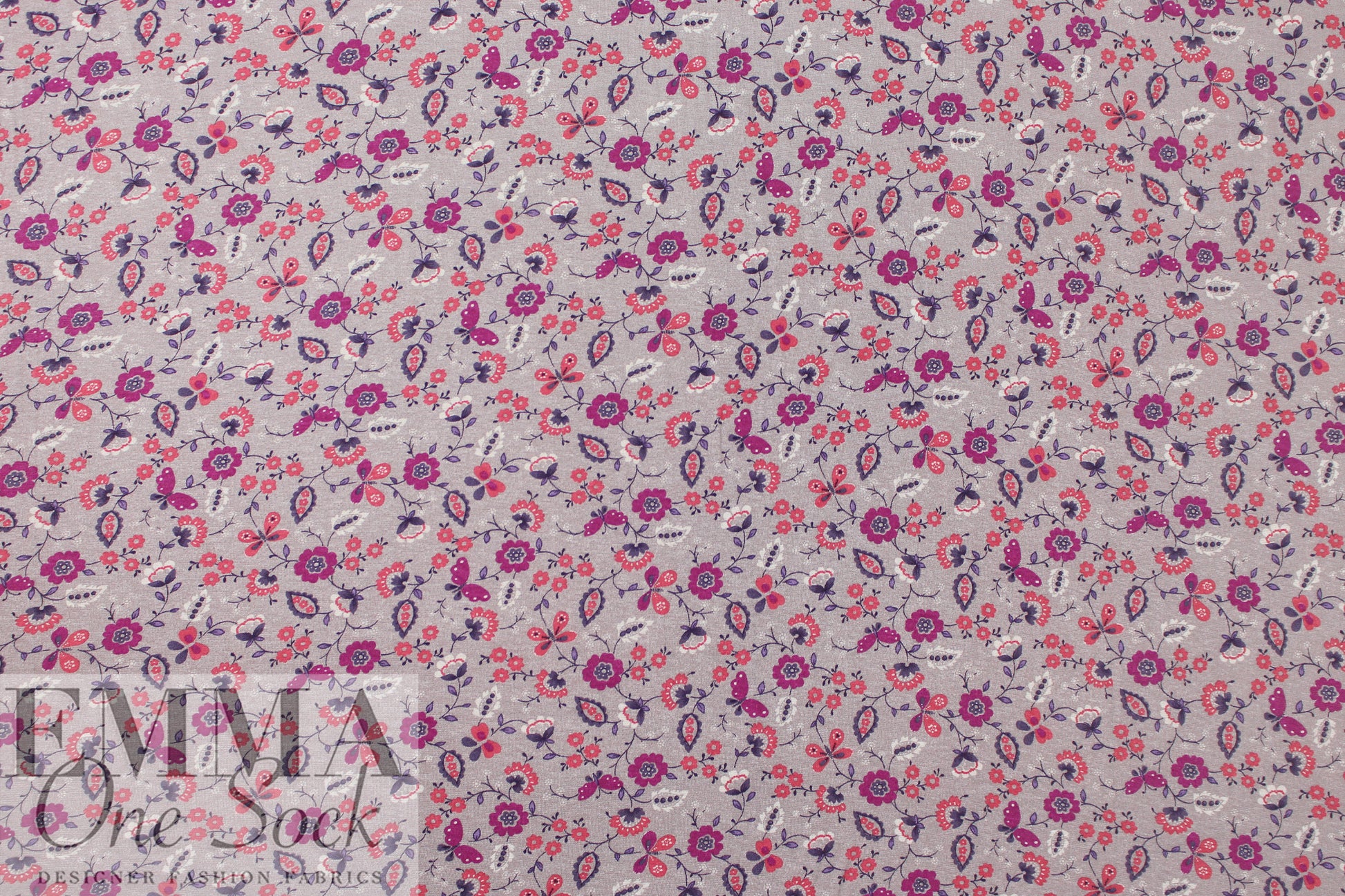 French 'butterfly garden' featherweight viscose/lycra knit 1.625 yd