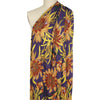 'floral drama' viscose knit, Oeko-Tex cert. - purple/gold