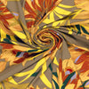 'floral drama' viscose knit, Oeko-Tex cert. - tan/gold