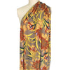 'floral drama' viscose knit, Oeko-Tex cert. - tan/gold